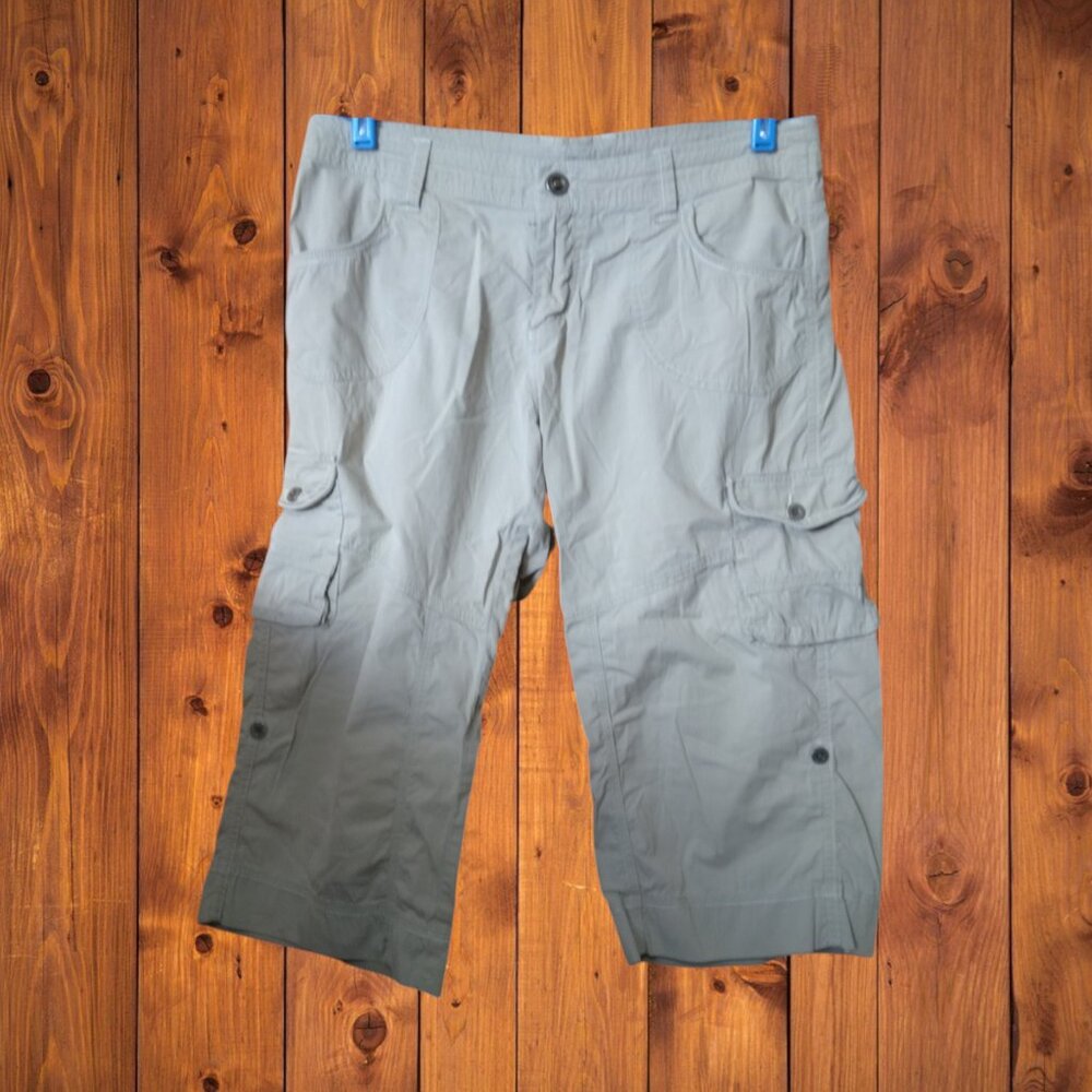 Kuhl Women's Size 10 Beige Cargo Capri Roll Up Pants Utility Outdoor Hiking